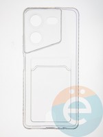 Накладка силиконовая с кардхолдером для Tecno Pova 5 прозрачная