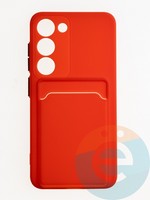Накладка силиконовая Winter с кардхолдером для Samsung Galaxy S23 красная