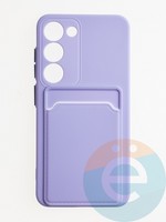 Накладка силиконовая Winter с кардхолдером для Samsung Galaxy S23 сиреневая