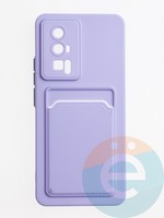 Накладка силиконовая Winter с кардхолдером для Poco F5 Pro сиреневая