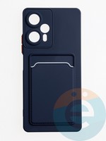 Накладка силиконовая Winter с кардхолдером для Poco F5 синяя