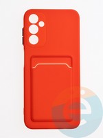 Накладка силиконовая Winter с кардхолдером для Samsung Galaxy A14 красная