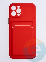 Накладка силиконовая Winter с кардхолдером для Apple iPhone 12 Pro красная