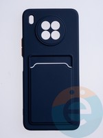 Накладка силиконовая Winter с кардхолдером для Huawei Honor 50 Lite синяя