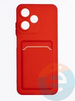 Накладка силиконовая Winter с кардхолдером для Infinix Hot 30 Play красная