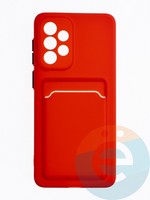 Накладка силиконовая Winter с кардхолдером для Samsung Galaxy A33 красная