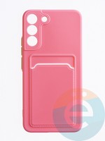 Накладка силиконовая Winter с кардхолдером для Samsung Galaxy S22 Plus розовая