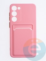 Накладка силиконовая Winter с кардхолдером для Samsung Galaxy S23 Plus розовая