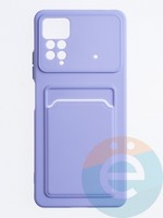 Накладка силиконовая Winter с кардхолдером для Xiaomi Redmi Note 11 Pro сиреневая