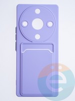 Накладка силиконовая Winter с кардхолдером для Huawei Honor X9A сиреневая