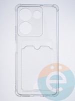 Накладка силиконовая с кардхолдером и усиленными углами для Tecno Camon 20 прозрачная