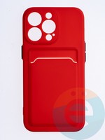 Накладка силиконовая Winter с кардхолдером для Apple iPhone 13 Pro красная