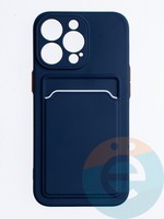 Накладка силиконовая Winter с кардхолдером для Apple iPhone 13 Pro синяя