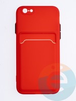 Накладка силиконовая Winter с кардхолдером для Apple iPhone 6/6S красная