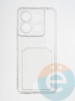 Накладка силиконовая с кардхолдером для Xiaomi Redmi Note 13 Pro 5G прозрачная