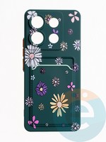 Накладка силиконовая Summer с кардхолдером для Xiaomi Redmi Note 13 Pro зеленая