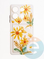 Накладка силиконовая Summer с кардхолдером для Xiaomi Redmi Note 13 бежевая
