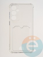 Накладка силиконовая с кардхолдером и усиленными углами для Samsung Galaxy S23FE прозрачная