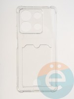 Накладка силиконовая с кардхолдером и усиленными углами для Xiaomi Redmi Note 13 прозрачная
