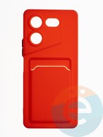 Накладка силиконовая Winter с кардхолдером для Tecno Pova 5 Pro красная