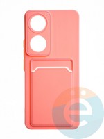 Накладка силиконовая Winter с кардхолдером для Huawei Honor 90 розовая
