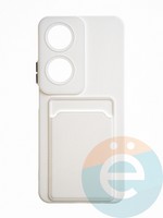Накладка силиконовая Winter с кардхолдером для Huawei Honor X7B белая