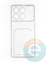 Накладка силиконовая с кардхолдером для Poco M6 прозрачная