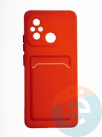 Накладка силиконовая Winter с кардхолдером для Xiaomi Redmi12C/Poco C55 красная