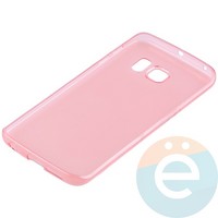 Накладка силиконовая ультратонкая на Samsung Galaxy S6 Edge прозрачно-красная