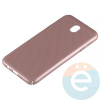 Накладка пластиковая перфорированная на Samsung Galaxy J7 SM-J720/730 (2017) розовая