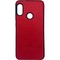 Накладка кожаная с логотипом для Xiaomi Mi A2 lite красная - фото 27844