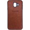 Накладка кожаная с логотипом для Samsung Galaxy J4 коричневая - фото 27932