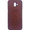 Накладка кожаная с логотипом для Samsung Galaxy J6 Plus коричневая - фото 27943