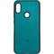 Накладка кожаная с логотипом для Xiaomi Redmi note 6 бирюзовая - фото 29055