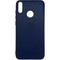 Накладка кожаная с логотипом для Huawei Honor 8C синяя - фото 29285
